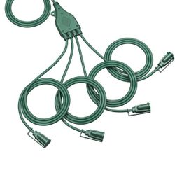DEWENWILS Green Outdoor Extension Cord, 31FT (13FT from End to End), SJTW, for Landscape & String Lights for Christmas Indoor Outdoor String Lights, A