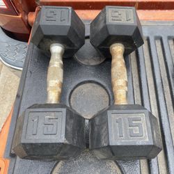 2-15lb Hex Dumbbells 