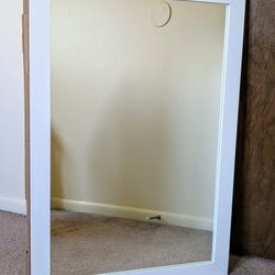 Large White Wood Frame Mirror