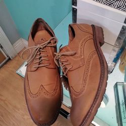 Perry Ellis Portiflio Tan Orange Mens Dress Shoes..Size 12 Mens..Great Condition!