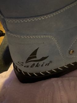 Salkin Light Blue Suede Trail / Barefoot Boots - Size US 12.5 / CN 48