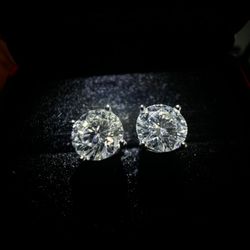 Moissanite 6.5 MM earrings 