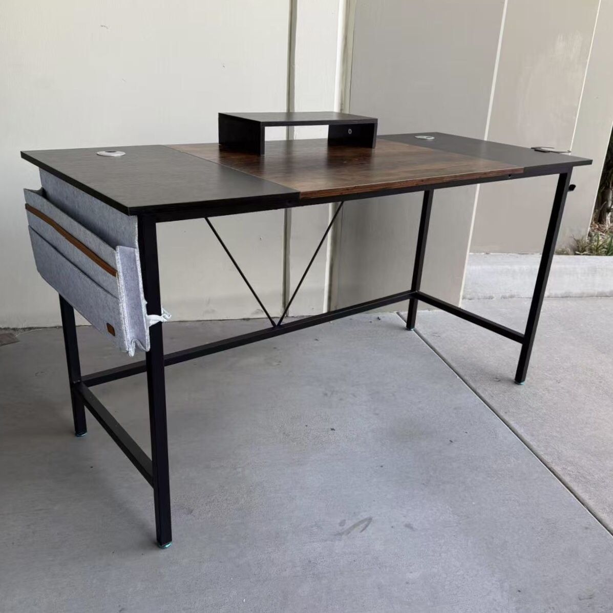 New In Box 56x24x30 Inch Tall Office Computer Desk Table With Removable Monitor Stand Tier Furniture