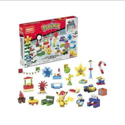 MEGA Pokémon Building Toys Set, Holiday Calendar with 202 Pieces, 2 Poseable Characters and Accessories, for Kids