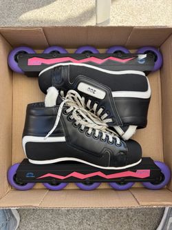 New Vintage Brute Force Leather Inline Roller Hockey Skates Men’s 8, Women’s 10 (Made in Halland)
