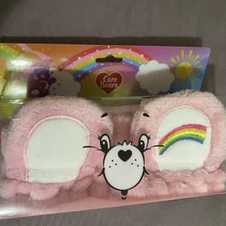 Care Bears Spa Headband Cheer Bear Pink With Rainbow Plush NEW