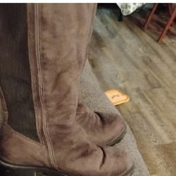 Grey Knee High Boots