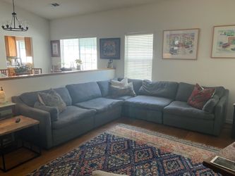 Gray/blue sectional