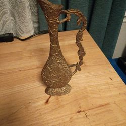Vintage Solid Brass Pitcher