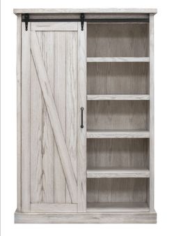 Farmhouse Bookcase with Sliding Barn Door