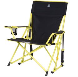 GCI Outdoor Comfort Pro Rocker Portable Rocking Camping Chair - Black & Neon Yellow