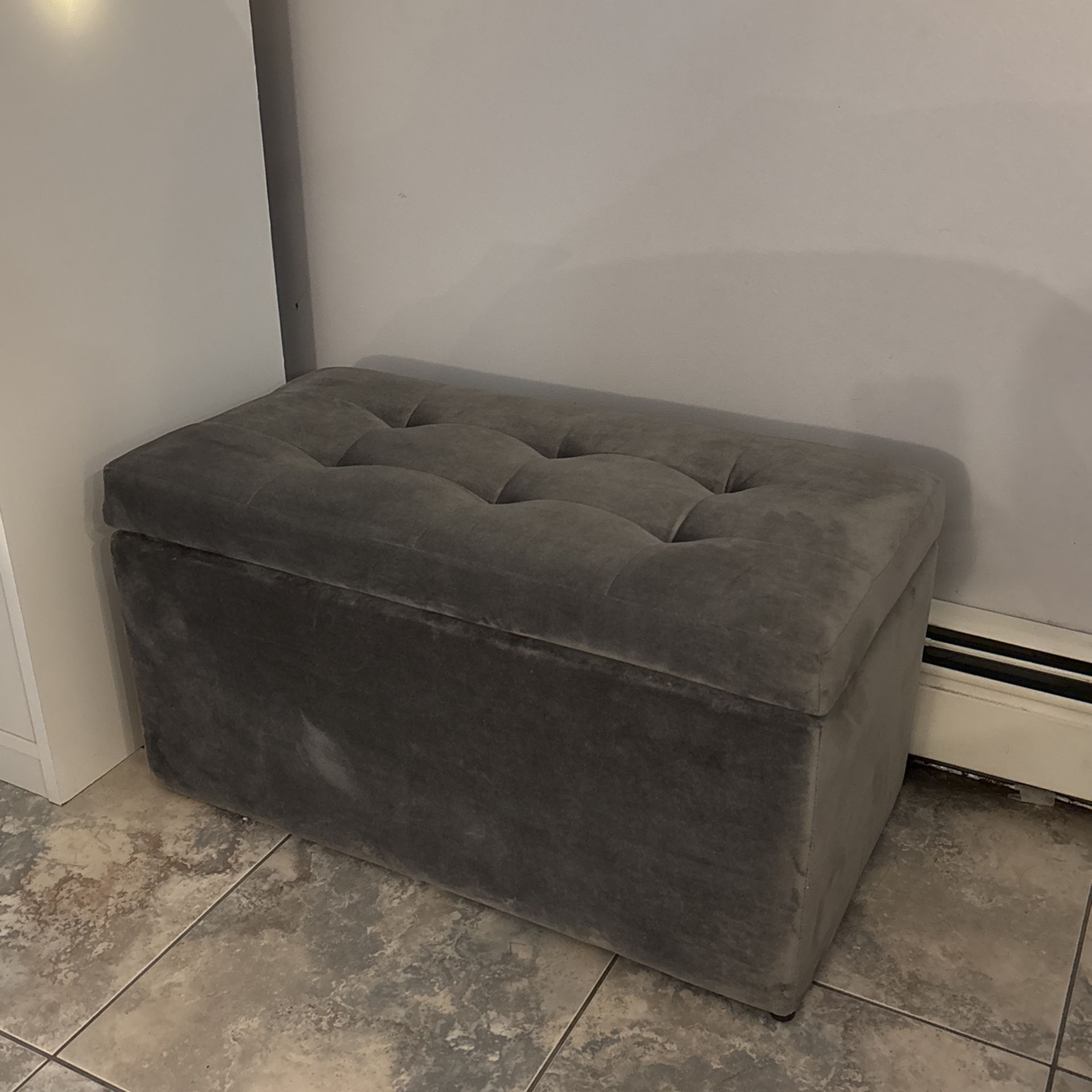 Gray Storage Bench