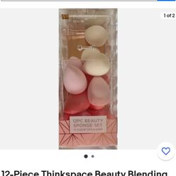 14-Piece Thinkspace Beauty Blending Sponge Set Plus Clear Organizer (Pink
