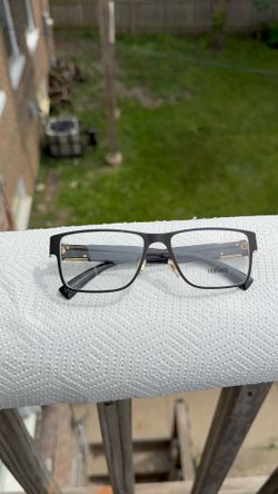 VERSACE Rectangular Eyeglasses MOD. 1(contact info removed) 55-17 140 Black & Gold Frames