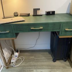 Faux Croc Leather Computer Desk 