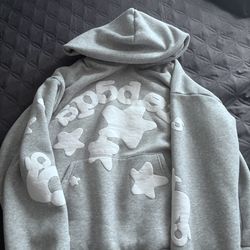 Grey spider hoodie size large