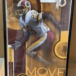  DARRELL GREEN "MOVE" VINTAGE WASHINGTON REDSKINS POSTER - STARLIKE 2002 The frame is 3 feet tall and 2 feet wide