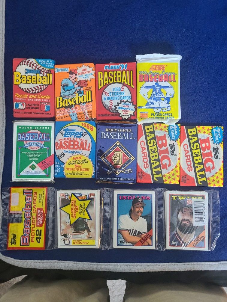 10 Different Unopened Packs Of Baseball Cards
