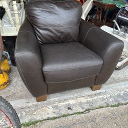 Italian Leather Couch And Chair