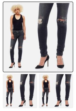 Hudson Designer Jeans Nico Midrise Super Skinny False Idols Women's Size 25 