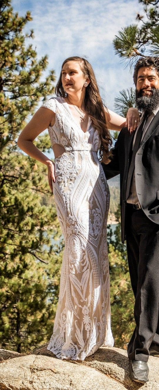 White Sequin Full Length Dress