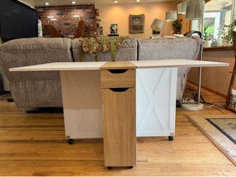 Foldable Dining Table On Wheels ( like new)