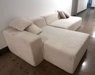 Boneless 106" Lambswool Sectional Sofa, No Assembly Required