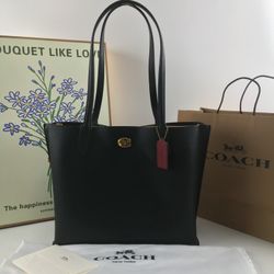 COACH shoulder tote bag black C0690