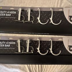 Heavy Duty 4 Hook Organizer Bar