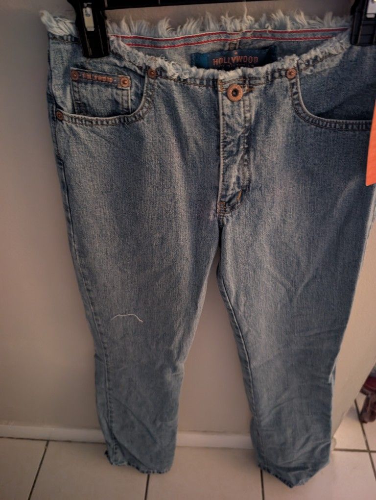 Vintage Hollywood Jeans Flare With Fringe Waste Size 25