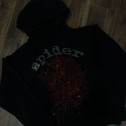Black Rhinestone Spider Hoodie