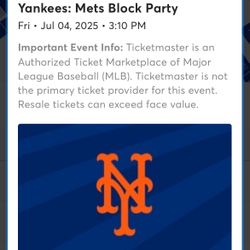 Yankees @ Mets Friday 7/4