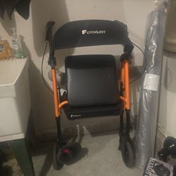 Flyingjoy Rollator Walker w/ Seat & Brakes