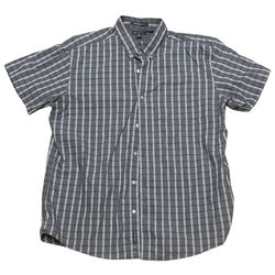 Eddie Bauer Men’s Gray Wrinkle Free Plaid Striped Button Down Shirt Size XL