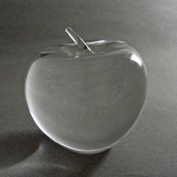 Tiffany & Co. Apple Shaped Crystal Paperweight Signed - 20th Century, USA