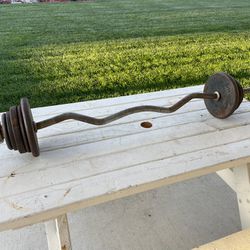 Curl Bar with Weights 