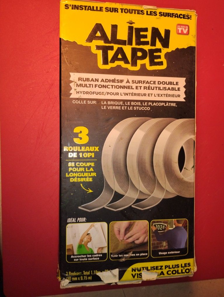 π οΈ ALIEN TAPE - Heavy-Duty Reusable Double-Sided Tape (3 Rolls)
π° Price: $10 (or best offer)
π Location: Yuma, AZ