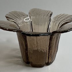 Vintage Viking Glass Brown Petal Candle Holder