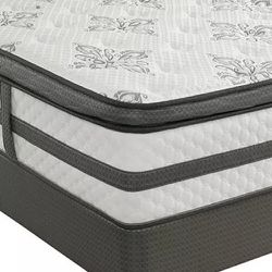 Full Bed - Serta Perfect Sleeper Gentle Retreat Mattress, Box Spring, and Frame