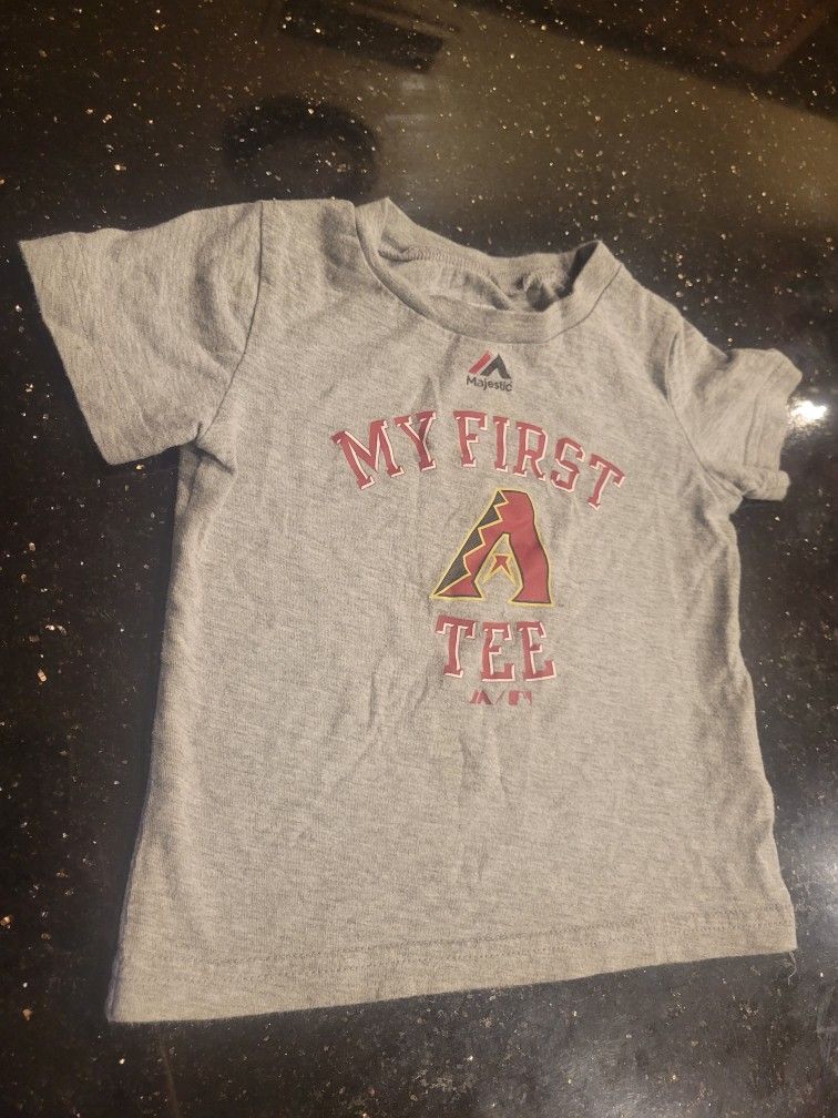 Size 18 Months Baby Toddler Boy Girl My First Arizona Diamondbacks Baseball Tee T Shirt Gray Heather