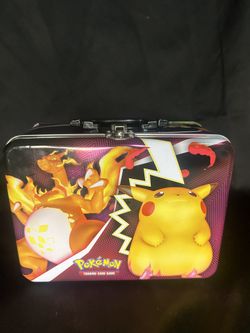 Pokemon Fall Collectors Chest Tin Lunchbox Charizard Pikachu Vivid Voltage EMPTY