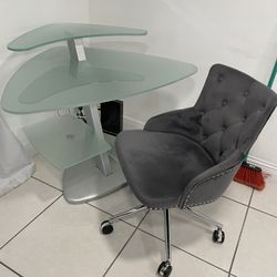 Corner Glass Desk and Chair $50 