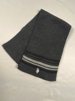 U.S. Polo Assn. Men's One Size Gray Knit Scarf 100% Acrylic