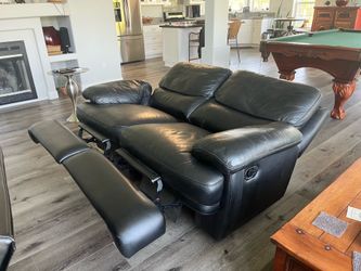 Leather Double Recliner Loveseat love seat