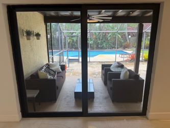Hurricane Impact Sliding Glass Door - Black Aluminum
