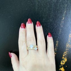 10k DOUBLE FLOWER RING 