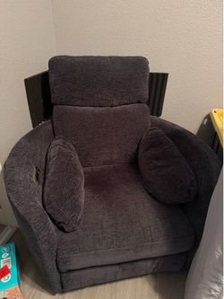 Nursing chair - Living Spaces Rayna Ink Blue Power Swivel Glider Recliner