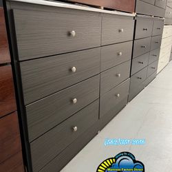 Grey Eight Drawer Premium With Railings Chest Dresser