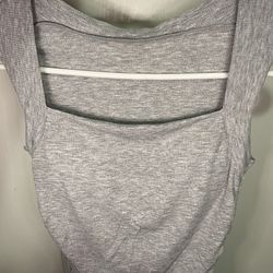 Grey scrunched blouse: size L