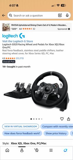 Racing Wheel and Pedals for Xbox with stand